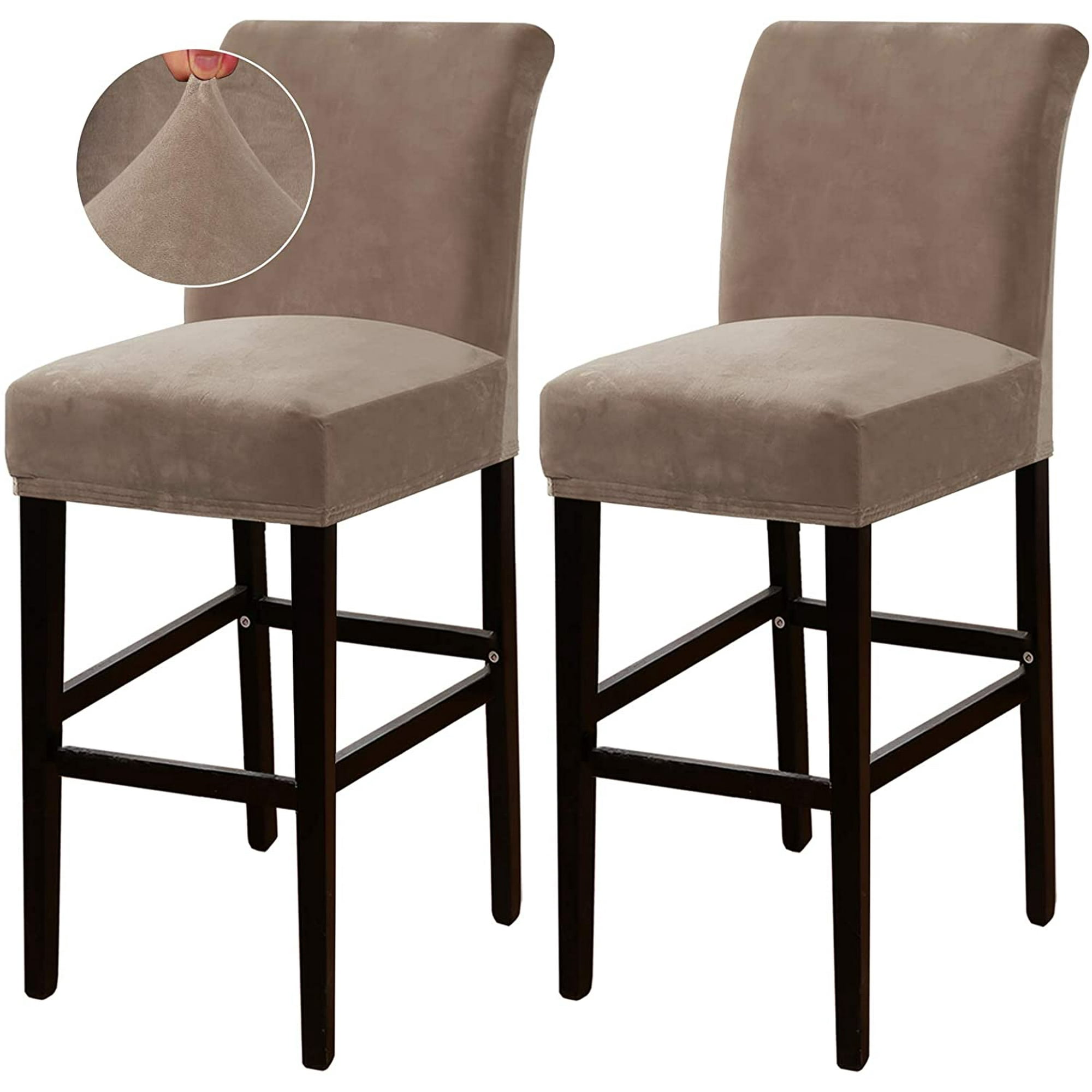 Bar Stool Cover Counter Stool Pub Chair Slipcover for Dining Room Velvet Barstool Protector Covers Slipcover Parson Chair Covers Set of 2 Thick Soft Modern Style Taupe 2 Walmart