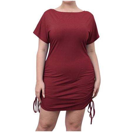 

Pink Dress Sexy Dresses for Women Large Size Women s Cross-border Women s Clothing Drawstring Pleated Hip Skirt Slim Fit Stretch Dress Summer Savings Summer Dresses Women Valentines Dress Red XL