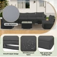 thumbnail image 4 of Cushion Covers for 7 Pcs (6-Seaters) Wicker Rattan Sectional Sofa, 14Pack Cushion Slipcovers Set Seat and Back,Outdoor Cushion Slipcover with Zipper, (Only Cover) Grey,, 4 of 9