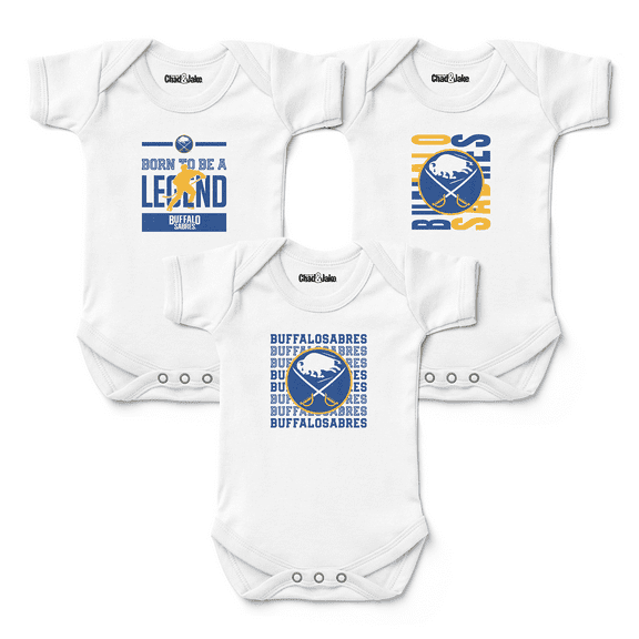 Newborn & Infant Chad & Jake White Buffalo Sabres Three-Pack Bodysuit Set