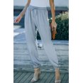 thumbnail image 4 of ABPHQTO Pantalones casuales sin cordones con cintura elástica y cordón gris para mujer con bolsillos, 4 of 5