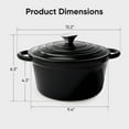 thumbnail image 3 of Daluvenix 4.5qt Enameled Cast Iron Dutch Oven Pot with lid for Bread,Non-Stick Cookware with Dual Handles for Cooking & Roasting, Black, 3 of 7