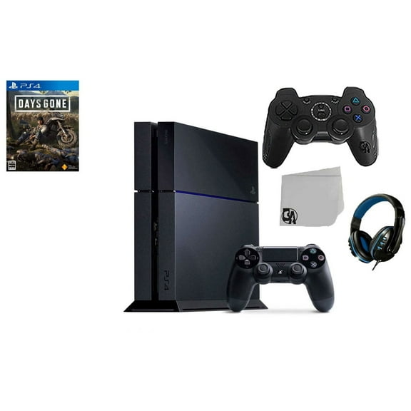 Pre-Owned Restored Sony PlayStation 4 500GB Gaming Console Black 2 Controller Included with Days Gone BOLT AXTION Bundle