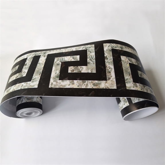 PVC Self-adhesive Wallpaper Borders Baseboard Sticker Kitchen Dining Room Living Room Waist Line Toilet Bathroom Wall Home Decor