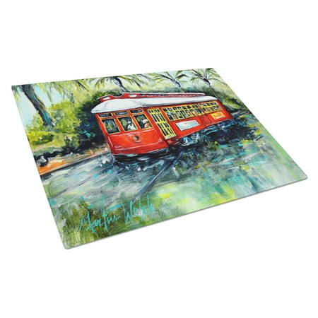 

Caroline s Treasures MW1278LCB Little Red Street Car Glass Cutting Board Large 12H x 16W multicolor