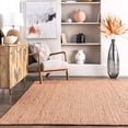 thumbnail image 2 of nuLOOM Rigo Hand Woven Farmhouse Jute Area Rug, 8' x 10', Peach, 2 of 9