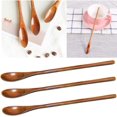 thumbnail image 4 of Cucharadita de Mango Largo Cucharas de Madera de Estilo Japonés Cucharas Mezcladoras Cuchara de Madera con Mango Largo Cucharadita de Café de Madera Natural Adecuado para Leche Miel y Pasteles, 4 of 5