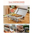 thumbnail image 2 of Wilprep 2-Pack Chafing Dish Buffet Set, 8Qt Stainless Steel Foldable Catering Food Warmer 1/3 Size Food Pan, 2 of 9
