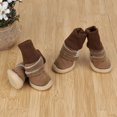thumbnail image 4 of 4 Uds 3 en 1 zapatos para perros y gatos, botines de nieve antideslizantes para cachorros de invierno para mascotas (marrón) (XL) Ndcxsfigh Para estrenar, 4 of 9