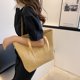 thumbnail image 4 of Bolsa Bolso de hombro de paja para mujer Bolsos grandes casuales de PU de verano (caqui tejido) Ehuebsd Nuevos Originales, 4 of 9