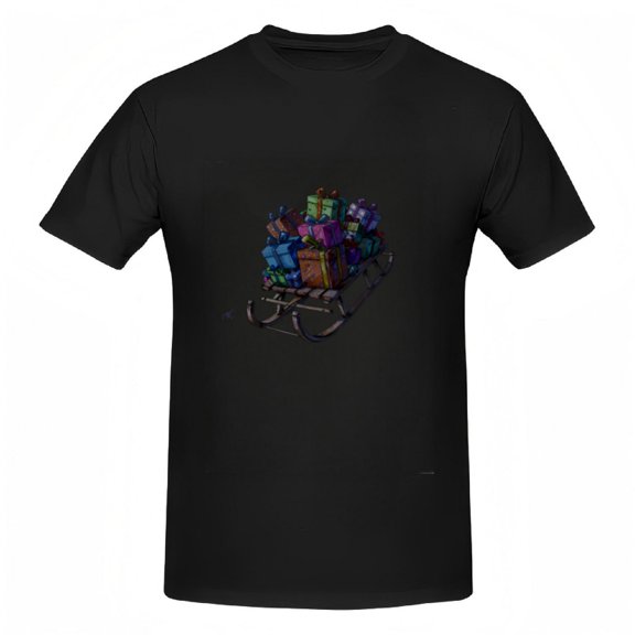 Signetis Unisex Festive Holiday Sled - Christmas Graphic Tee, Black
