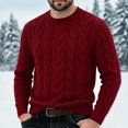 thumbnail image 2 of Babcutegg Mens Cable Knit Sweater Crew Neck Long Sleeve Pullover Thick Warm Casual Sweaters Size S, 2 of 6