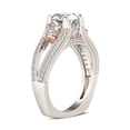 thumbnail image 3 of HeartsAndYou 4ct Round Cut Moissanite Accents Solitaire Engagement Ring for Women 18k Dual Gold over Silver, 3 of 5