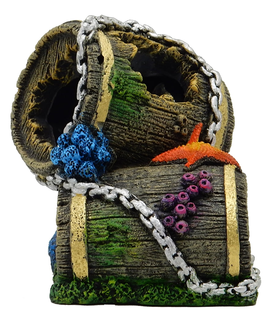 Aqua Culture Barrel Aquarium Ornament - Multicolor
