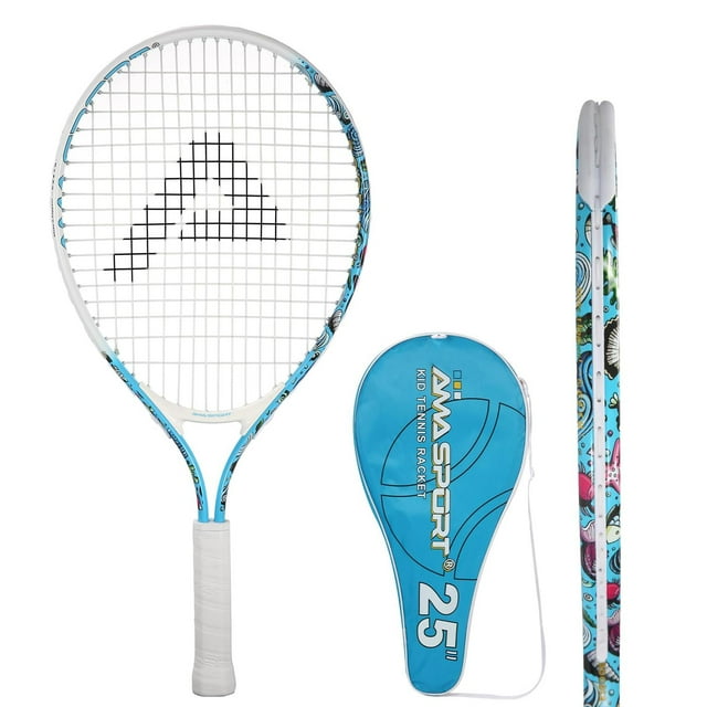 Raqueta de Tenis AMA SPORT Niños 17-25 Pulgadas Multicolor con Correa de Hombro para Niños de 2 a 12