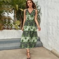 thumbnail image 3 of Green Maple Leaves Seamless Pattern Dress Summer Street Style Bohemia Long Dresses Female Sleeveless Printed Maxi Dress, 3 of 9