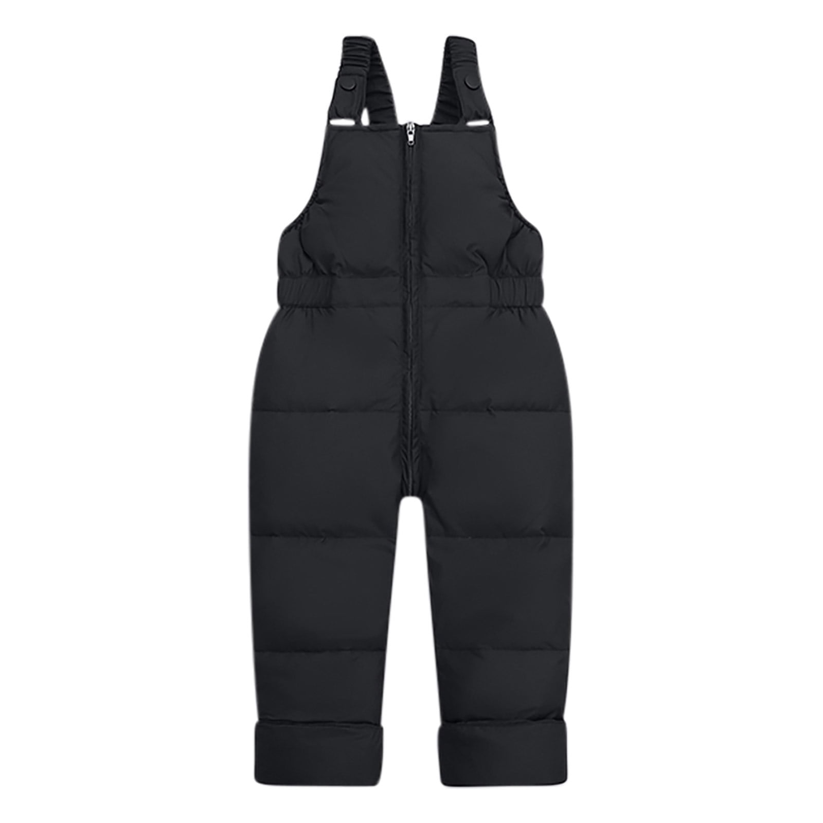 Jinhomg Unisex Baby Winter Snowsuit 2 Piece Toddler Warm Suits 2025 Trendy Windproof Faux Fur Trim Hooded Puffer Coat with Snow Bib Pants Sets Summer Saving Black 2 Years