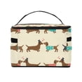 thumbnail image 3 of Yiaed Dachshund Dog Print Makeup Bag Travel Cosmetic Bags for Women Girls Zipper Pouch Makeup Organizer, 3 of 4