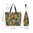 thumbnail image 5 of Yiaed Skull And Flowers Print Handbag for Women Tote Purse Shoulder Bag Large Fashion Hobo Purse Handbag Shopping Tote, 5 of 5