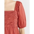thumbnail image 4 of Free Assembly Women's Shirred Cotton Mini Dress with Puff Sleeves, Sizes XS-XXXL, 4 of 5