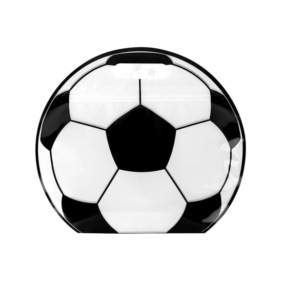 Soccer Goodie Bags with Handles, Sealed Stand-Up Treat Candy Bags, Sport Snack Bags for Soccer Theme Birthday Party Decoration Supplies,White 25*22.5cm
