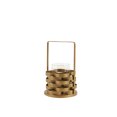 thumbnail image 2 of Metal Frame Candle Holder with Glass Hurricane, Small, Gold and Clear, 2 of 5