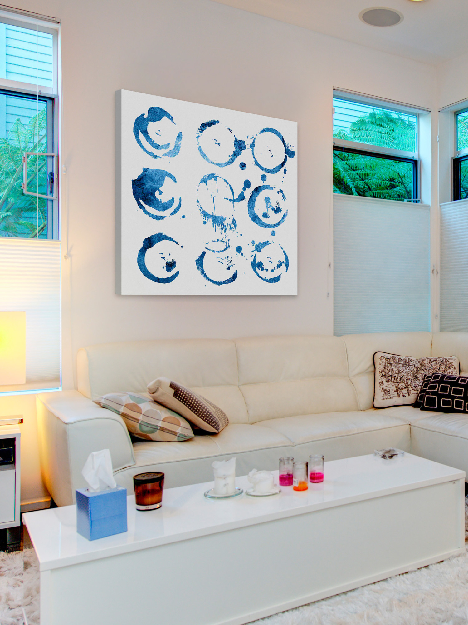 "Splotchy Rings" Painting Print on Wrapped Canvas