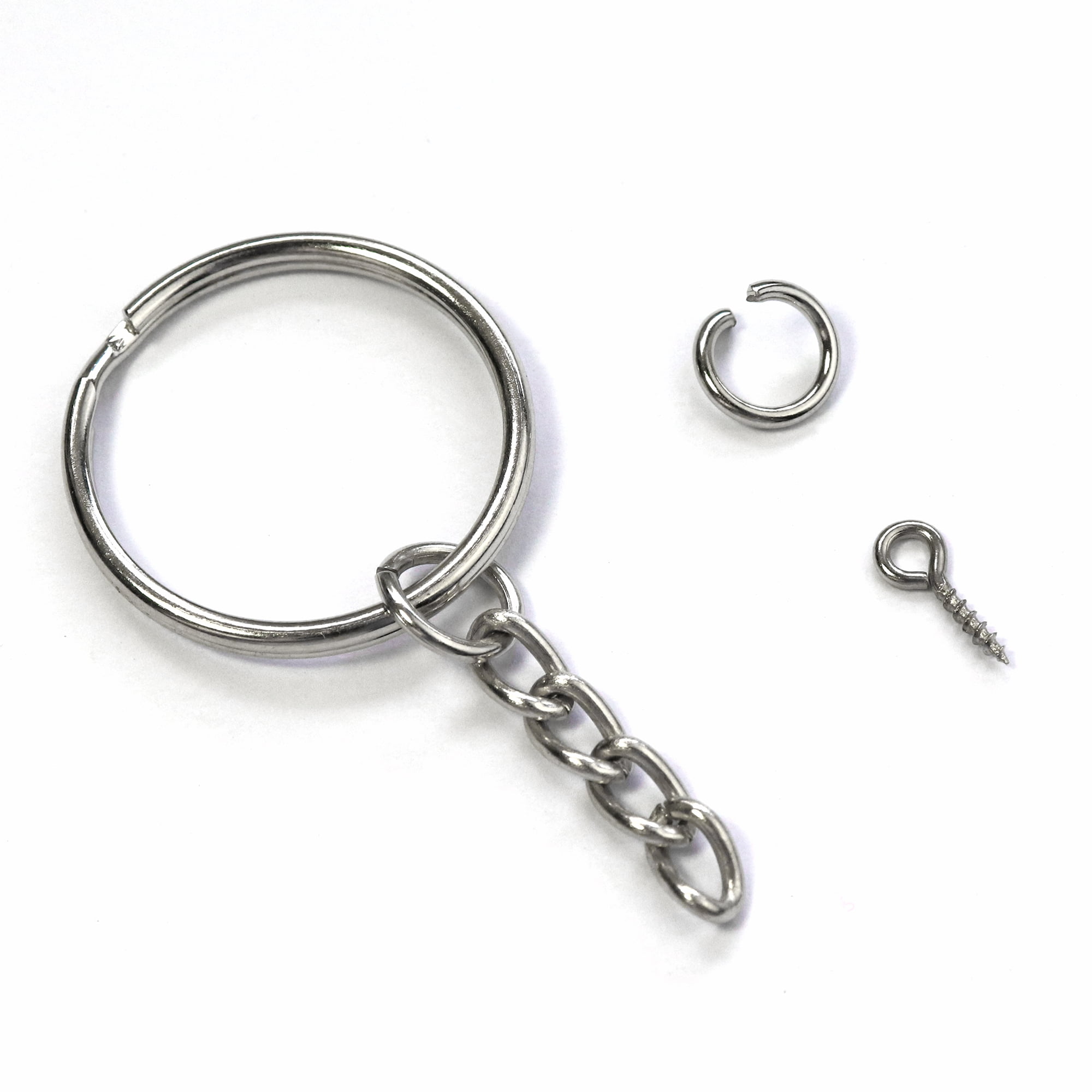Unique Bargains 100pcs 12mm Diameter Split Key Ring Chain Keyring Keychain Loop, Adult Unisex, Size: 12mm/0.47 inch, Silver