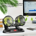 thumbnail image 2 of Wisewang Plastic Vehicle Cooling Fan Detachable Cable Power Dual 2 Gear Rotation Internal Dashboard Fans Accessories 12V Car, 2 of 6