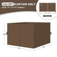 thumbnail image 2 of Aoodor 12' x 12' Gazebo Curtain Set Protecting Privacy Side Walls 4 Panels, Curtain Only - Brown, 2 of 11