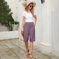 thumbnail image 2 of Livrdious Bermuda Shorts for Women High Waisted Wide Leg Loose Fit Shorts Womens Summer Linen Shorts with Pockets, Knee Length, S–5X, 2 of 7
