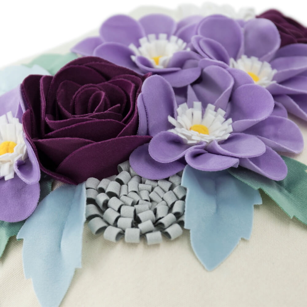 JWH Lilac 3D Handmade Decorative Spring Flower Throw Pillow Cover for Stylish Decoration 18x18inch