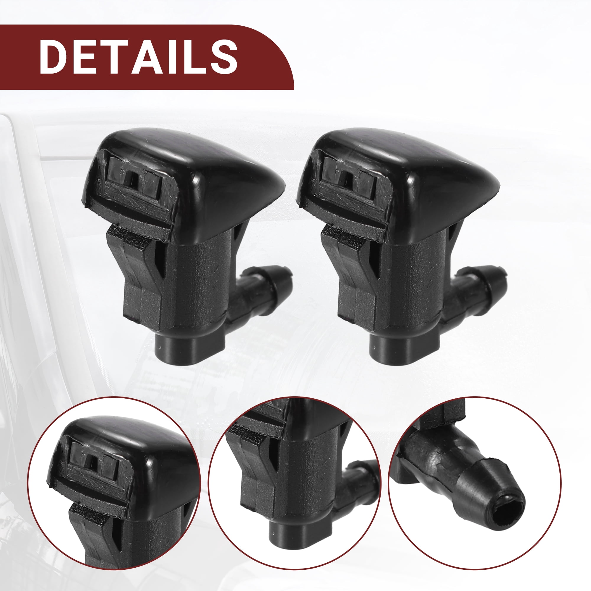 Unique Bargains Windshield Washer Nozzle for Toyota Sienna Black Front with Hose
