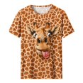 thumbnail image 4 of Xdegoge Womens 3D Giraffe Animal Print T Shirt Funny Graphic Tees Short Sleeve Crewneck Casual Summer Tops Cute Novelty Shirts Holiday Party Gifts S-5XL, 4 of 5