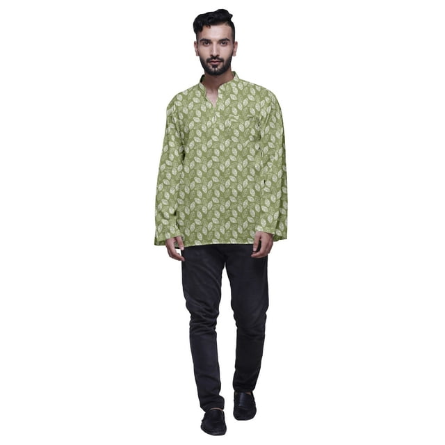 Atasi Kurta Courte en Coton Ethnique pour Garçons Kurta Imprimée pour Fête pour Hommes