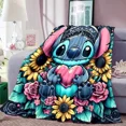 thumbnail image 1 of Cartoon Cute Stich Blanket, 3D Printing Lilo & Strong Soft and Comfortable Children's Nap Sleeping Blanket, Bedding, 1 of 5