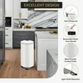 thumbnail image 4 of Ataucjin 8 Gallon Round Trash Can with Soft-Close Lid and Foot Pedal, Compact Kitchen Trash Can with Removable Liner Bucket, Stainless Steel Garbage Bin for Office, Bedroom, 4 of 7