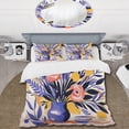 thumbnail image 2 of Designart "Blooms of Boho Pottery in Purple II" Boho Pottery Bedding Covert Set - Geometric Purple Traditional Bed Set With 2 Shams, 2 of 5