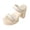 Beige, variant on Xdegoge Platform Sandals Women Chunky High Heel Slides Rhinestone Double Strap Summer Beach Shoes Sparkling Slip On Fashionable Dressy Outdoor Casual Open Toe