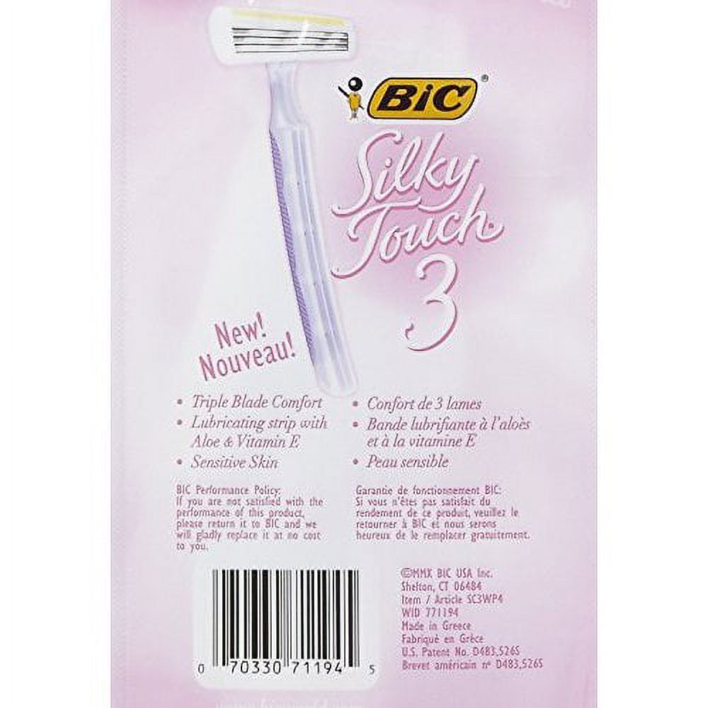 Silky Touch BIC 3, Triple Blade Women's Razor Shaver, 4 Count - image 2 of 8