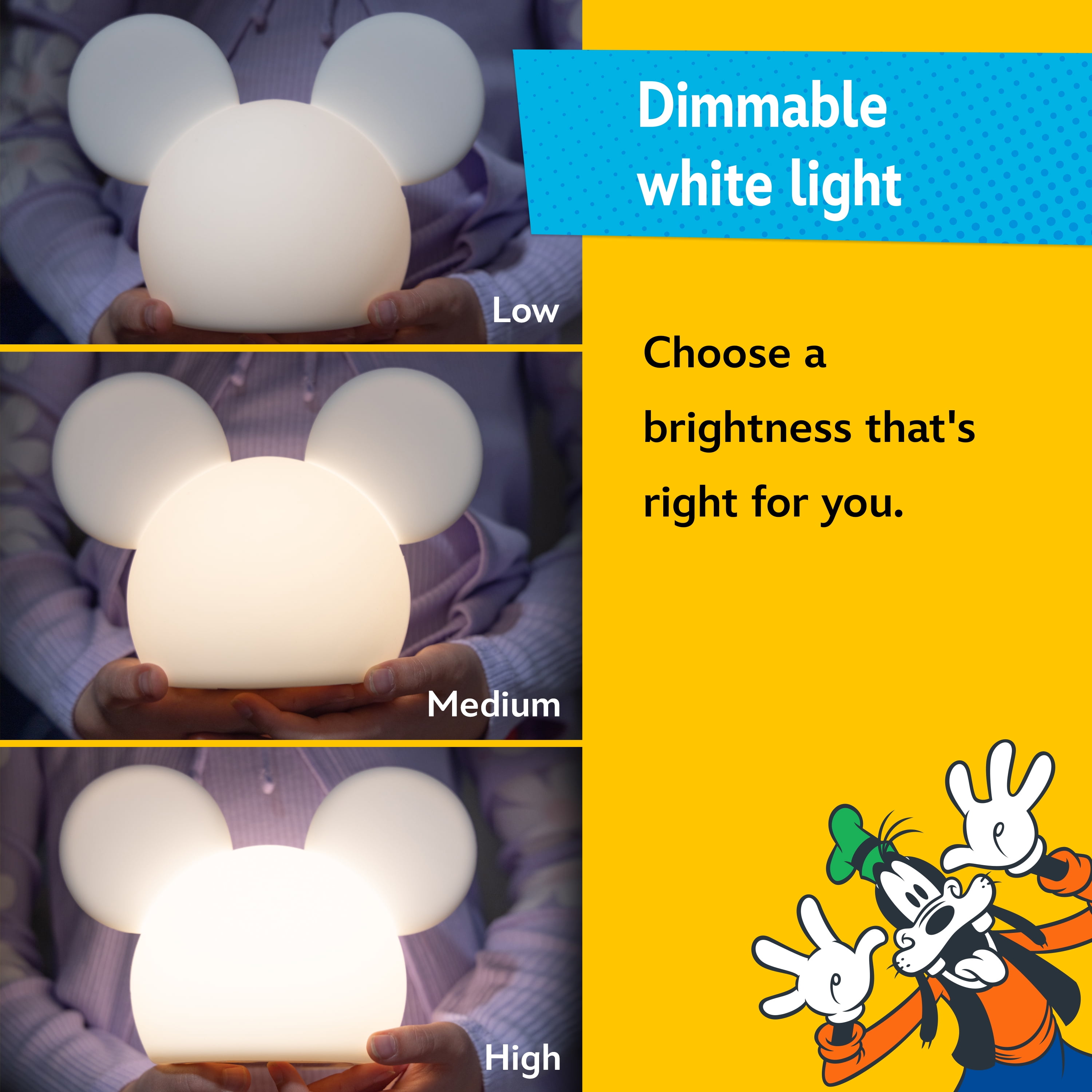 Disney Manual Battery Powered Mickey Mouse LED Night Light