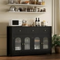 thumbnail image 6 of Farmhouse Large Buffet Sideboard Cabinet with 4 Doors & 3 Drawers,Kitchen Storage Pantry Cabinet Display Cabinet with Adjustable Shelf, Wine Buffet Cabinet Coffee Bar Wine Bar for Kitchen,Living Room, 6 of 7