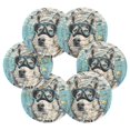 thumbnail image 2 of Haosy Set of 6 Drink Woven Coaster with Holder Heat Resistant Non-Slip Bar Coasters 4 Inches Dog Diver in Sea, 2 of 7