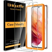 [2 Pack] UniqueMe Screen Protector Compatible for Samsung Galaxy S21 5G (6.2 inch) Tempered Glass 9H [Alignment Frame