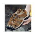 thumbnail image 3 of Audeban Mens Closed Toe Casual Leather Strap Athletic Beach Outdoor Sandals Fisherman Shoes, 3 of 7