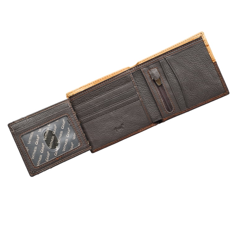 Men's Large Bifold Wallet - 7 Card Slots + ID Window, Slim Top-Grain Leather, 4.25" X 4" Organizer