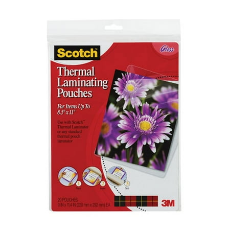 Scotch Thermal Pouches Letter 20 Pk, Clear