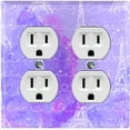 thumbnail image 1 of Metal Light Switch Plate Cover Romantic Paris Eiffel Tower Letter Cloud Purple PRS010, 1 of 13