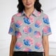 thumbnail image 5 of Blusa y camisa de manga corta con cuello vuelto, moda para hombre y mujer, informal, de manga corta, con estampado y cuello vuelto, con botones., 5 of 9