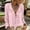 Pink, variant on Womens Polka Dot Top Lace Up 3/4 Sleeve V Neck Blouses Flowy Ruffle Trim Boho Tops For Women Summer Elegant Casual Shirts